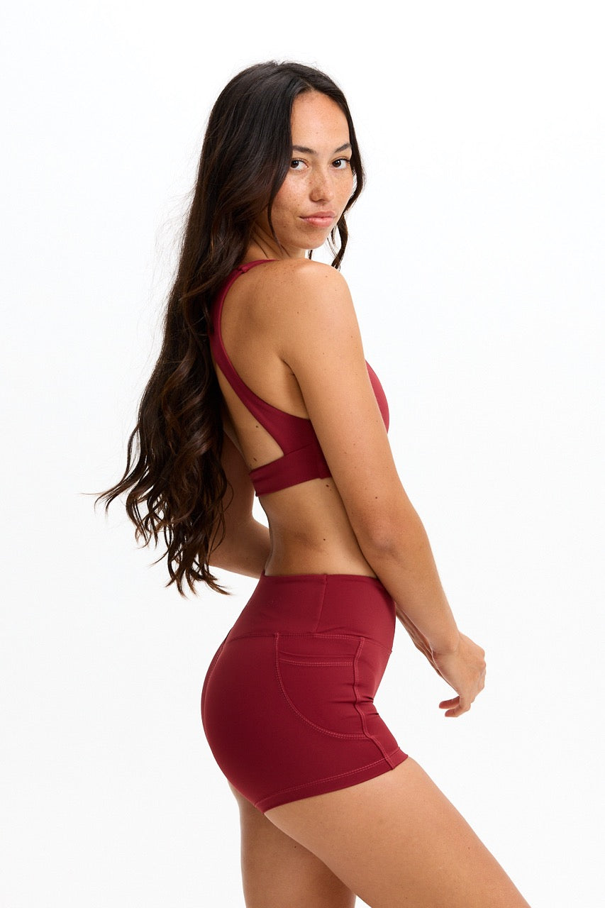 Sophia Sports Bra - Cherry