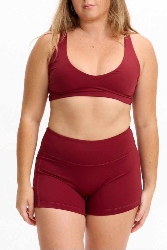 Sophia Sports Bra - Cherry