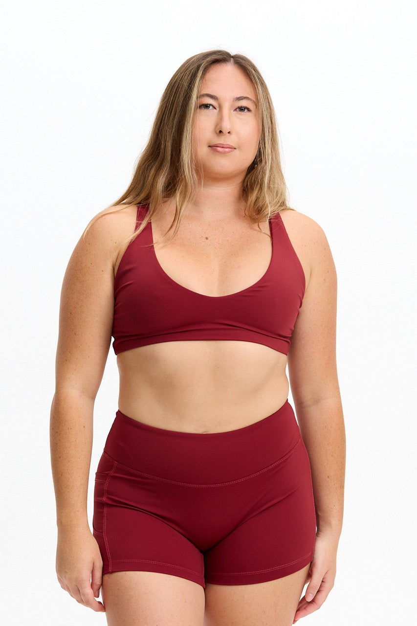 Sophia Sports Bra - Cherry