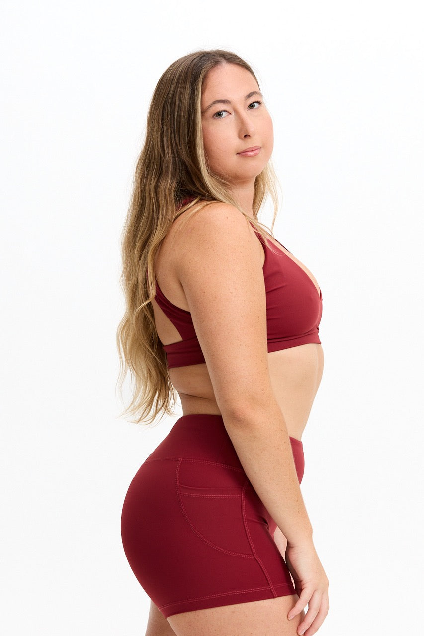 Sophia Sports Bra - Cherry