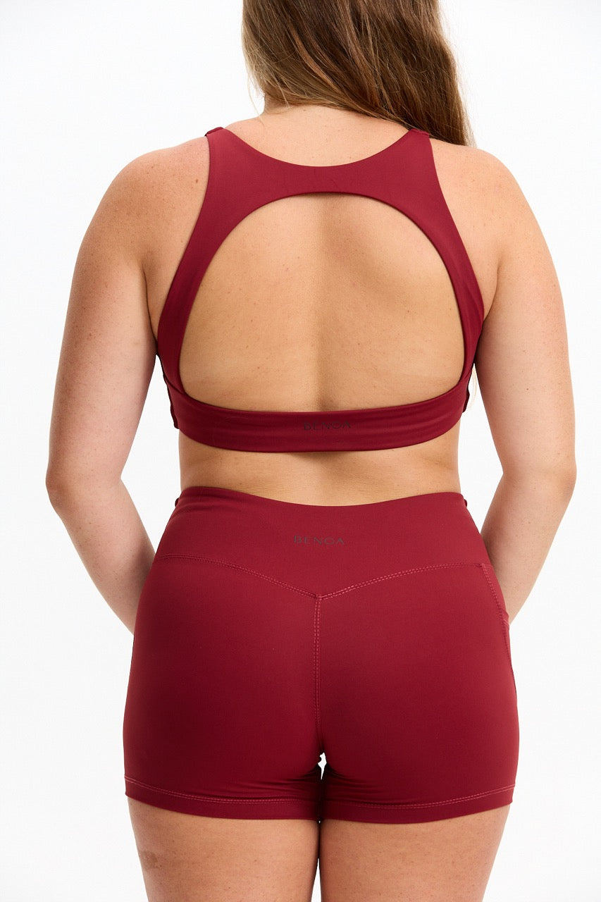 Sophia Sports Bra - Cherry