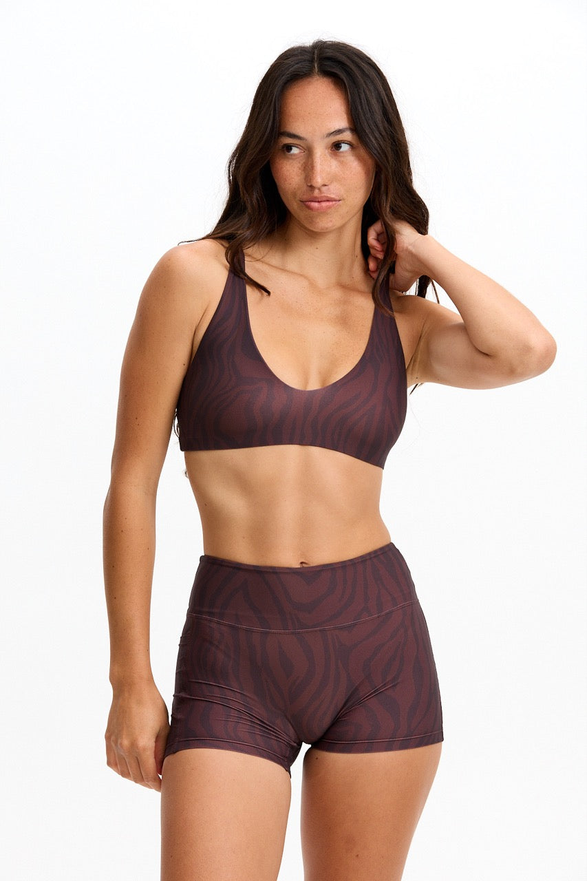 Sophia Sports Bra - Chocolate Zebra