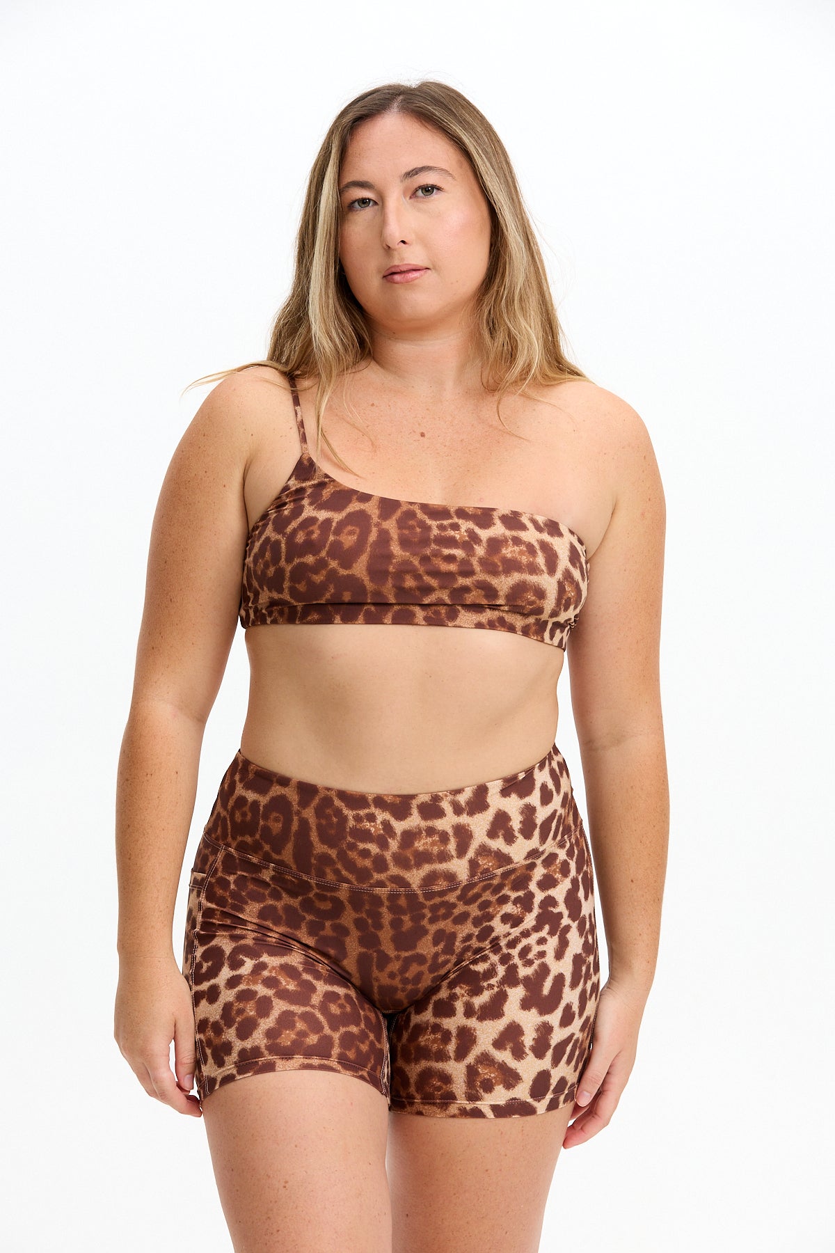 One Shoulder Sports Bra - Sahara