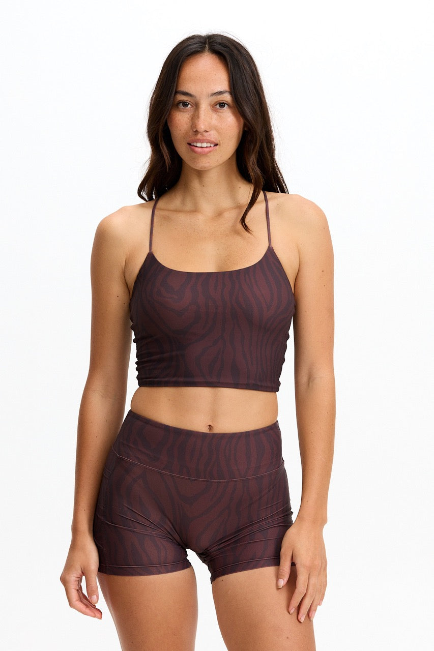 Cross-Back Active Tank - Chocolate Zebra