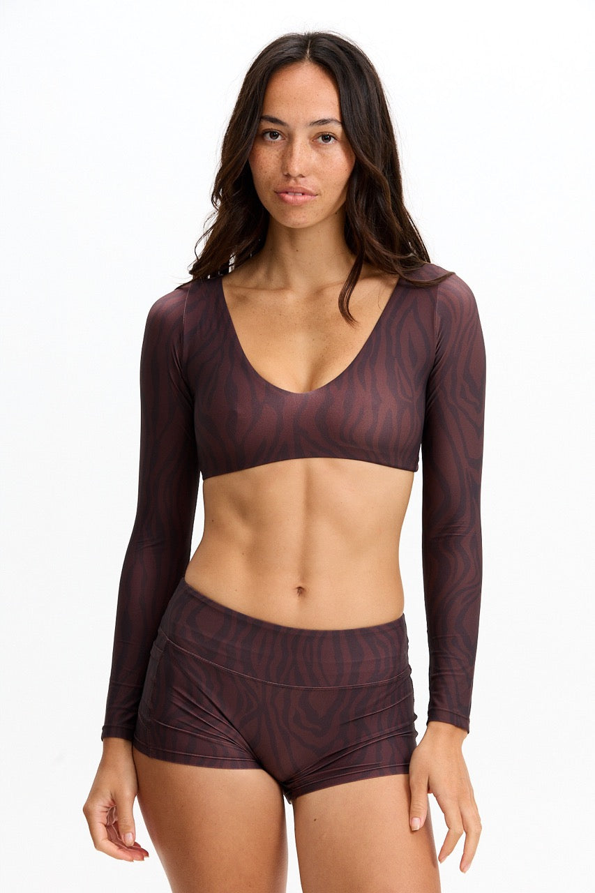 Low Rise Active Shorts - Chocolate Zebra